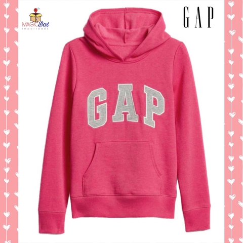 Moletom GAP com capuz e bolso rosa
