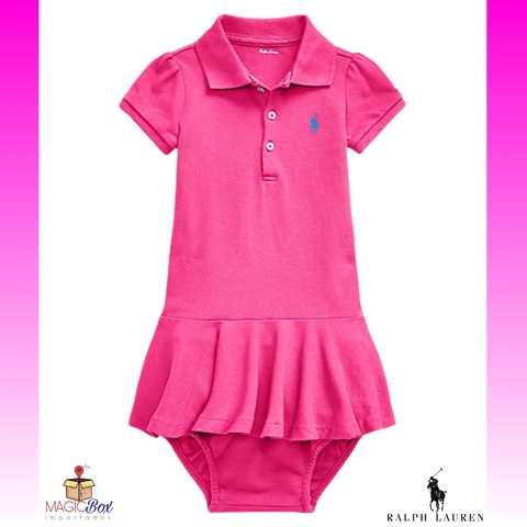 Vestido polo da Polo Ralph Lauren c/ calcinha rosa