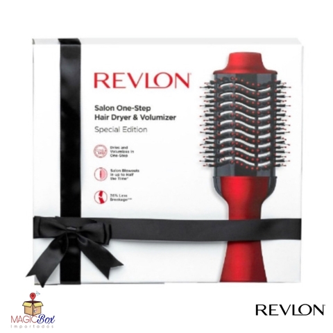 Escova alisadora Revlon One-Step Hair Dryer & Volumizer Hot Air Brush, Red Blow Dryer