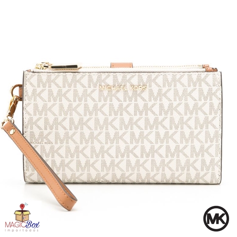 Carteira Michael Kors Jet Set monograma 2 bolsos
