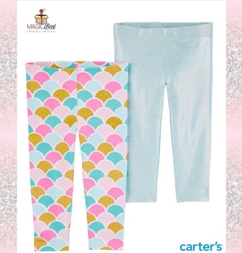 Kit 2 calças capri Carter’s - glitter e metalizada