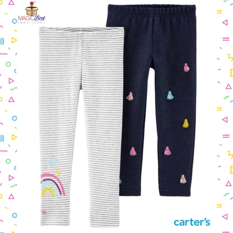 Kit com 2 calças Carter’s arco-íris