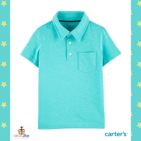 Camiseta polo Carter’s verde algodão 12 m