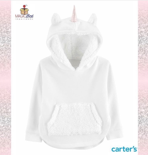 Casaco Carter’s fleece unicórnio branco