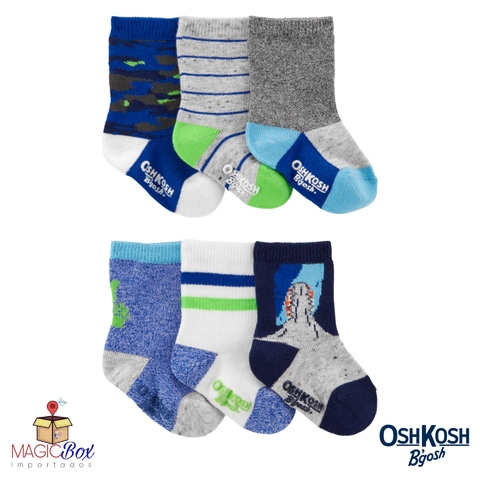 Kit com 6 pares de meias Oshkosh