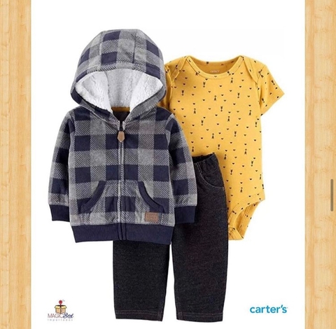 Trio Carter’s com casaco em fleece