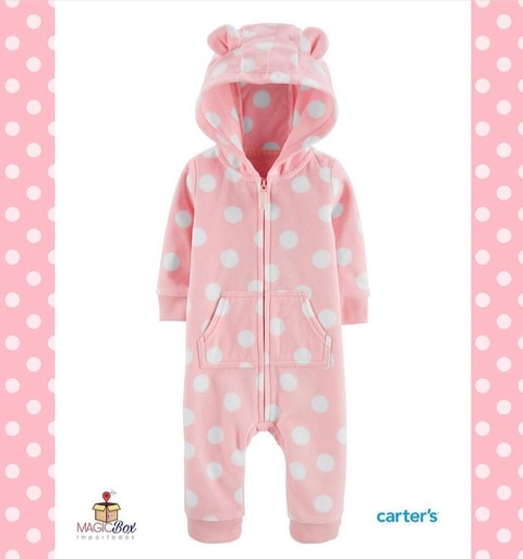Macacão em fleece Carters rosa
