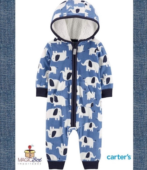 Macacão Carters em fleece elefante