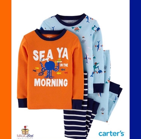 Kit com 2 conjuntinhos Carter’s fundo do mar