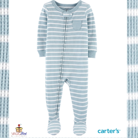 Macacão Carter’s thermal listrado azul