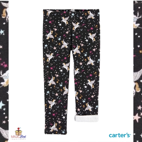Calça legging Carter’s flanelada unicórnio