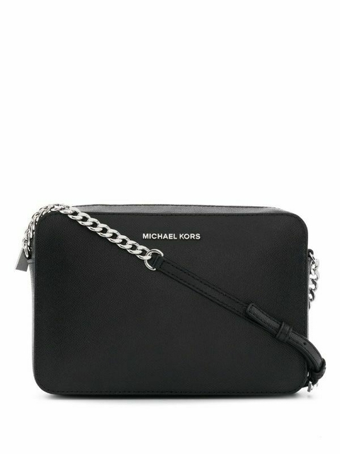 Bolsa transversal Michael Kors Preta corrente prata