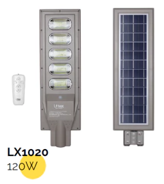 LUZ DE CALLE 120W CON PANEL INCORPORADO