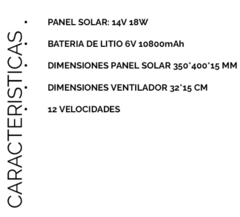 VENTILADOR 16" SOLAR en internet