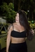 Top Celeste de linho