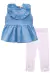 Conjunto de Bata em jeans com elastano e Legging em cotton Infanti