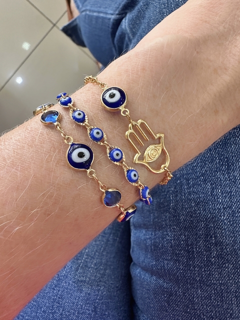 Pulseira Olho Grego Banhada a Ouro 18k - comprar online