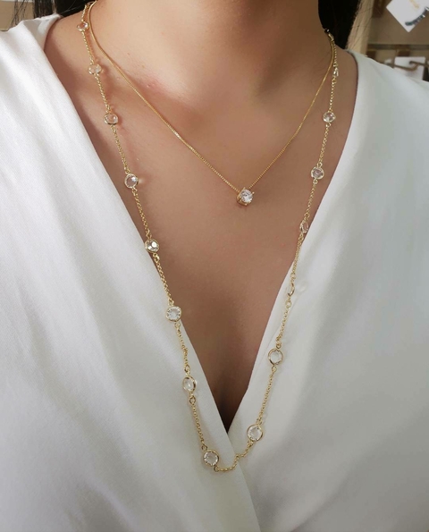 Colar Longo Banhado a Ouro 18k