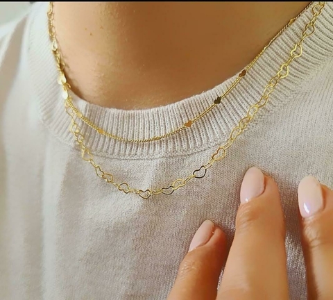 Choker Pequenos Corações Banhada a Ouro 18k