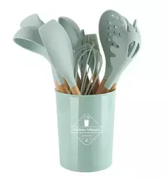 Conjunto de Silicone com Cabo de Madeira na internet