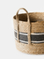 Canasto Franja 32x25 cm Natural y Negro - tienda online