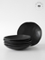 Set x 6 Plato Hondo Organico Geo 21.2 cm Stoneware Negro matte - comprar online