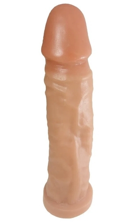 GARANHÃO PRÓTESE REALÍSTICA MACIÇA COM SALIÊNCIAS 19X5 CM PRAZER E CIA