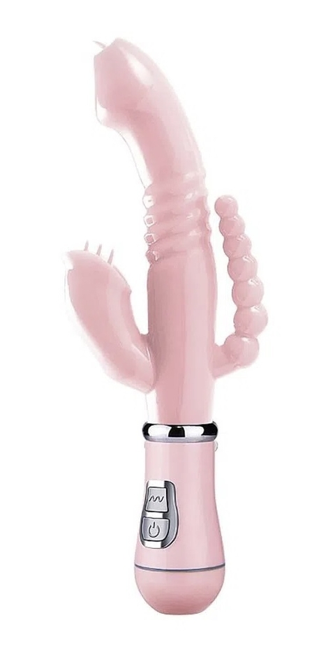 VIBRADOR PONTO G COM ESTIMULADOR DE CLITÓRIS E PLUG ANAL COM 12 MODOS DE VIBRAÇÃO SEXY IMPORT
