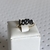Anel Love, Banhado em Ouro 18k, com Zircônias Pretas - comprar online