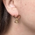 Brinco Coração com Zircônias Coloridas, Banhado em Ouro 18k