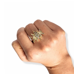 Anillo ojo turco xl circonias de color - comprar en línea