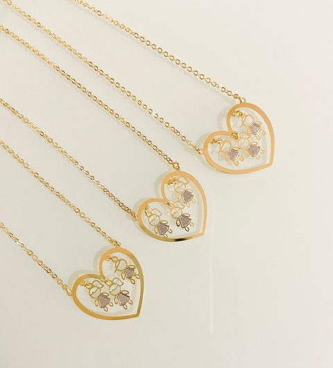 Colar Três Filhos - Pingente Coração