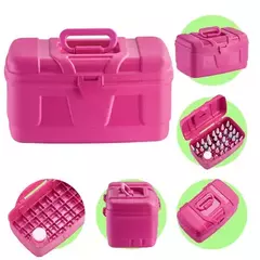 Maleta Organizadora de Esmaltes con Manicuria Profesional Dompel Rosa - comprar online