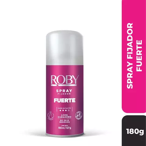 Spray Fijador Roby Fuerte Con Perfume Frutal x 180 ml