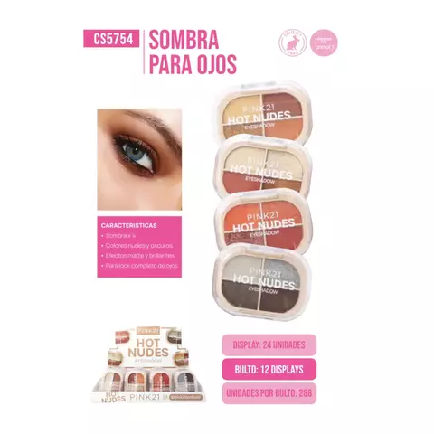 Pink21 sombra para ojos HOT NUDES CS5754
