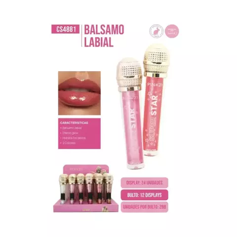 Pink21 bálsamo labial con forma de micrófono star CS4881