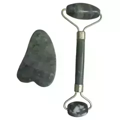 Piedra guasha + rodillo de jade