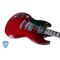 VINTAGE VS6 SG G400 Cherry Guitarra Electrica Zurdos + Wilkinson + Grover