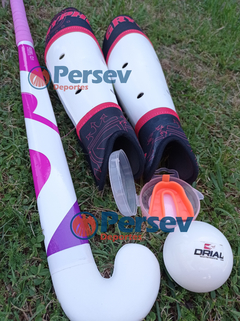 Combo Palo Hockey Mercian Dolphin 30" a 37" + Bucal + Canillera Gryphon + bocha Drial