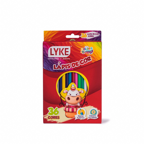 Lápis de Cor LYKE de resina plástica - 36 cores