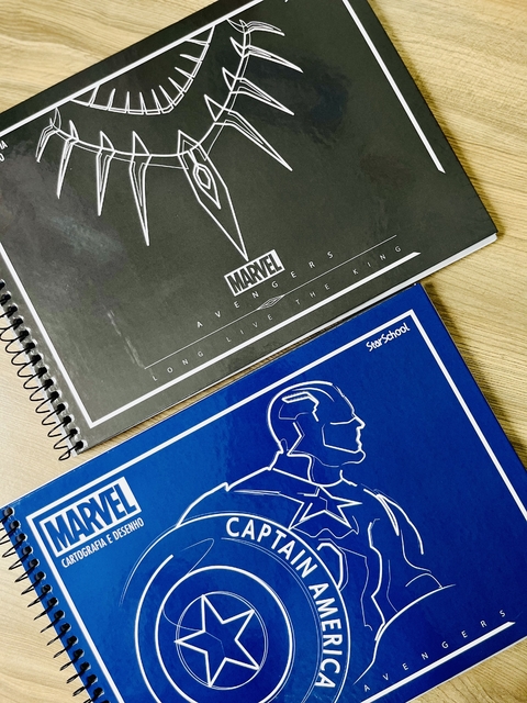 Caderno de desenho Cartografia Avengers Vingadores