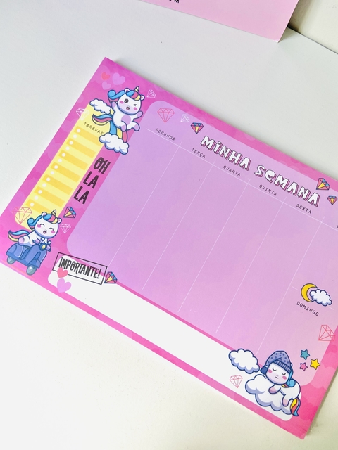 Bloco de planejamento PLANNER unicórnio