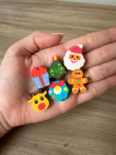 Mini borrachas de Natal - 3 unidades sortidas