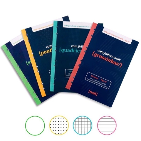 BLOCO NALI PARA FICHARIO COLEGIAL/B5 90G/M2 COM 80 FOLHAS