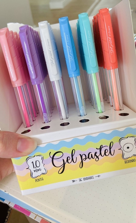 CANETA ESFEROGRÁFICA EM GEL BRW PASTEL - Shelks Papelaria