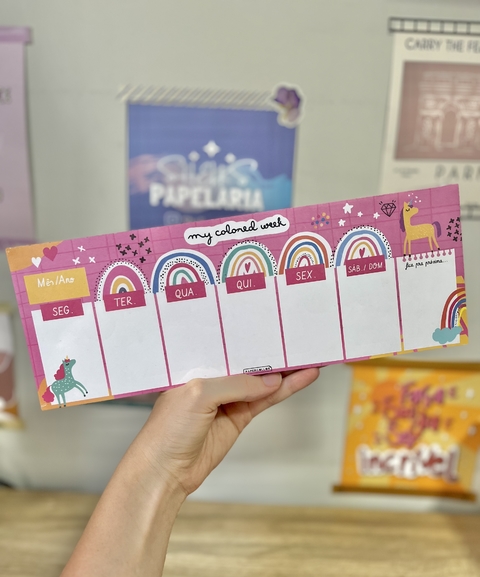 Bloco de planejamento Unicórnio teclado