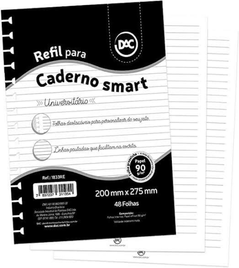 ￼Refil Caderno Smart universitário Dac 48 Folhas