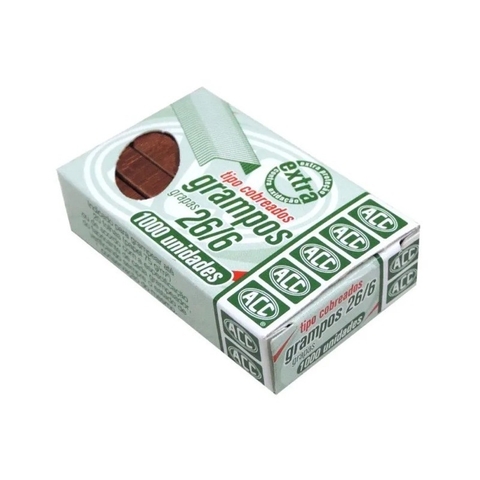 Caixa de grampo acobreado 26/6 com 1000 unidades - ACC