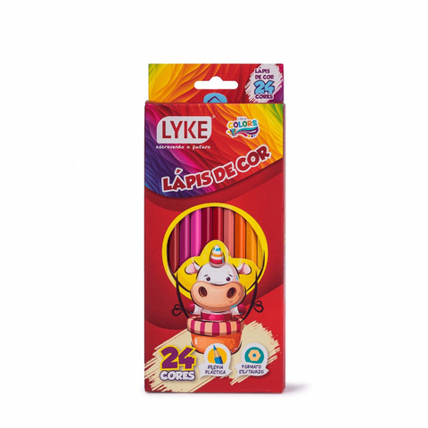 Lápis de Cor LYKE de resina plástica - 24 cores