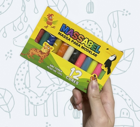Massinha de modelar 12 cores